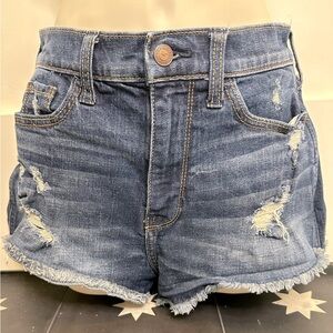 Hollister Jean shorts, size 0, waist 24, great color of denim